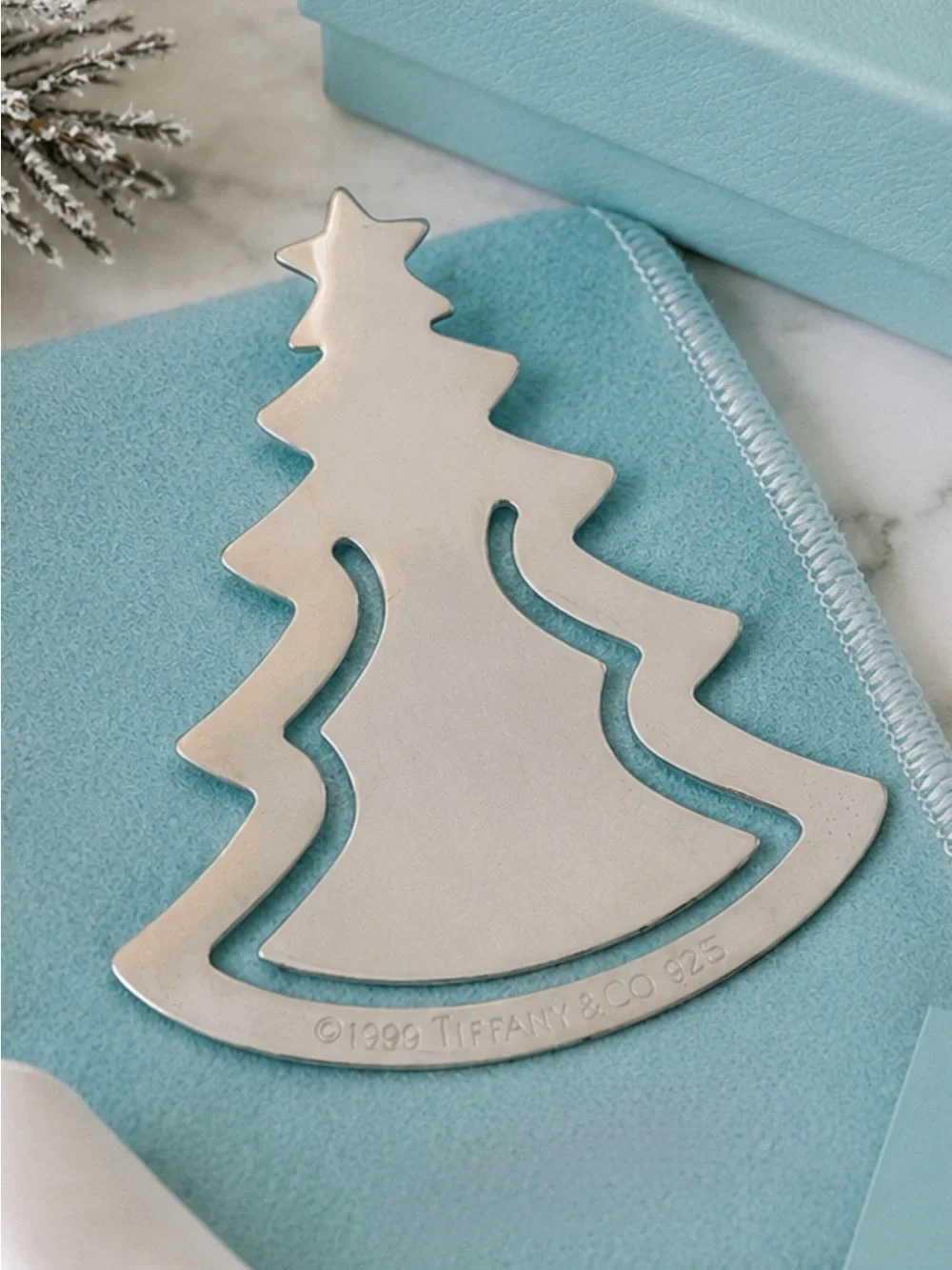 Rare 1999 Tiffany & Co. Sterling Silver Christmas Tree Bookmark 2”